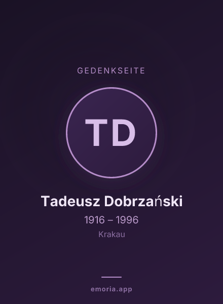Gedenkportrait von Tadeusz Dobrzański
