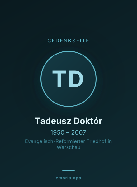 Gedenkportrait von Tadeusz Doktór