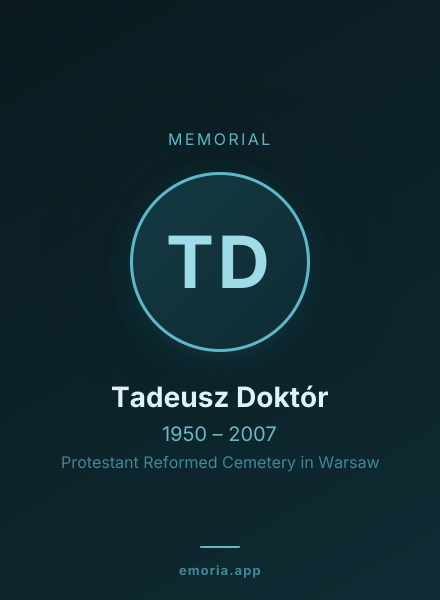 Memorial portrait of Tadeusz Doktór