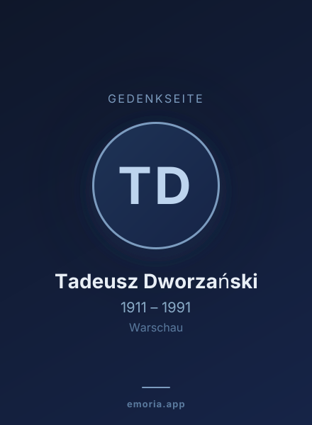 Gedenkportrait von Tadeusz Dworzański