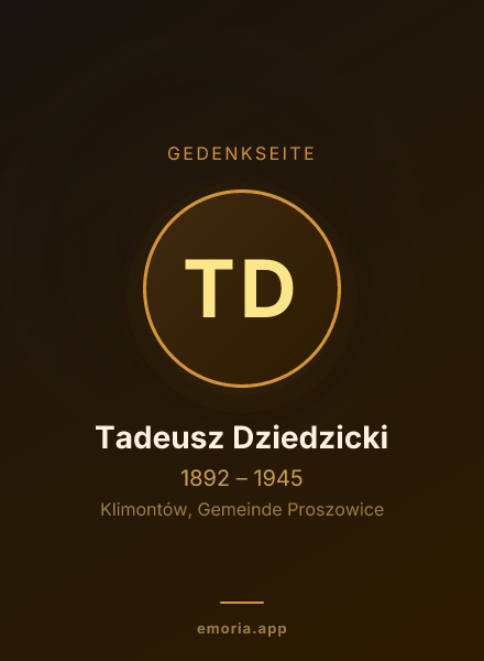 Gedenkportrait von Tadeusz Dziedzicki