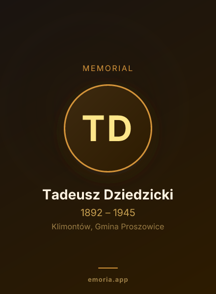 Memorial portrait of Tadeusz Dziedzicki