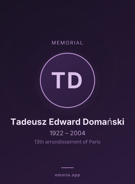 Memorial portrait of Tadeusz Edward Domański