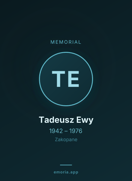 Memorial portrait of Tadeusz Ewy