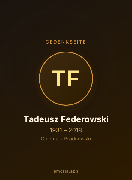 Gedenkportrait von Tadeusz Federowski
