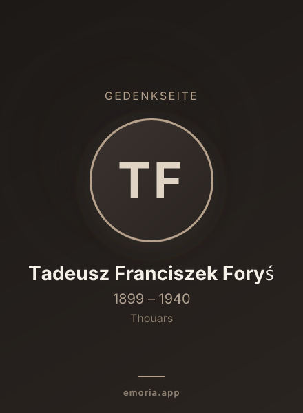 Gedenkportrait von Tadeusz Franciszek Foryś