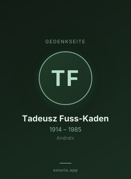 Gedenkportrait von Tadeusz Fuss-Kaden