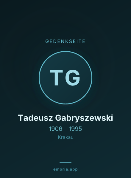 Gedenkportrait von Tadeusz Gabryszewski