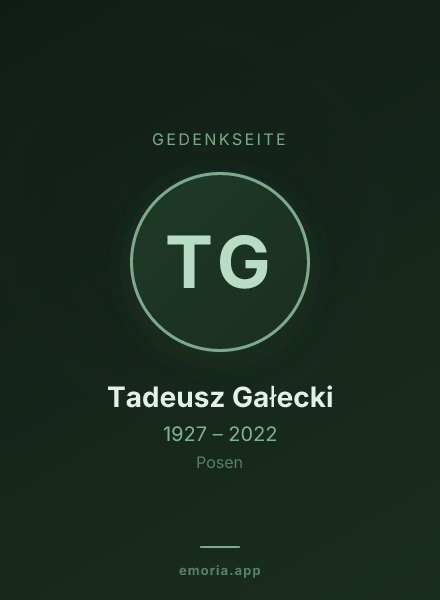 Gedenkportrait von Tadeusz Gałecki