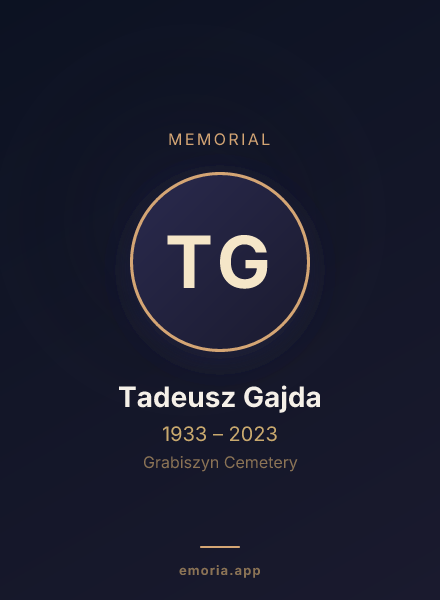 Memorial portrait of Tadeusz Gajda
