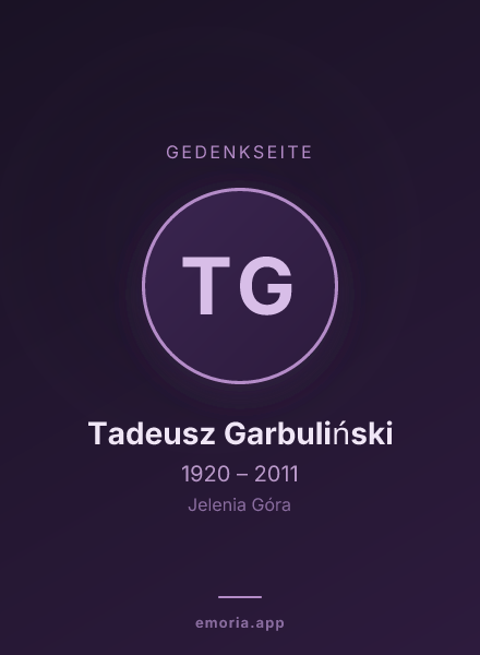 Gedenkportrait von Tadeusz Garbuliński