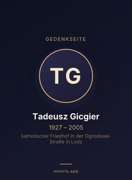 Gedenkportrait von Tadeusz Gicgier
