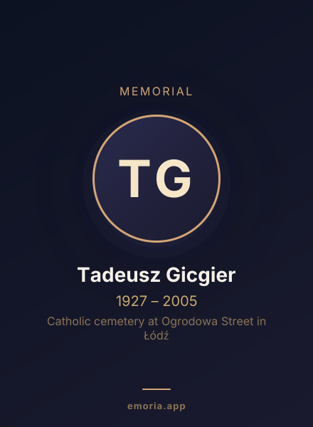 Memorial portrait of Tadeusz Gicgier