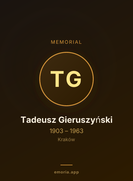Memorial portrait of Tadeusz Gieruszyński