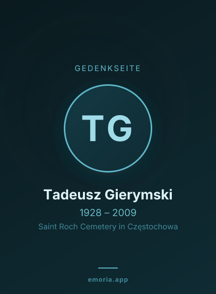 Gedenkportrait von Tadeusz Gierymski