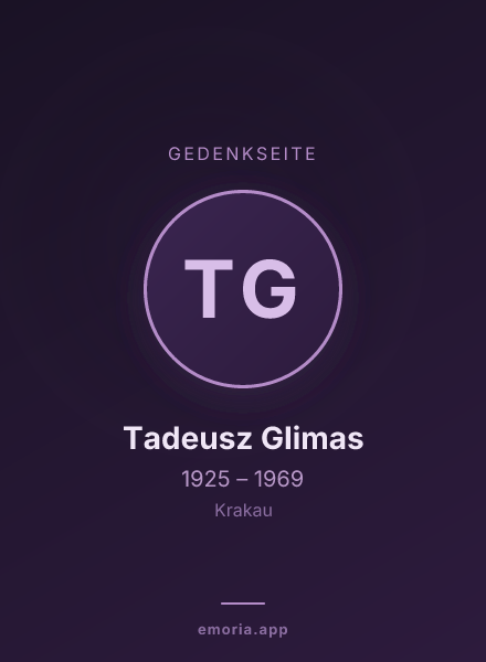 Gedenkportrait von Tadeusz Glimas