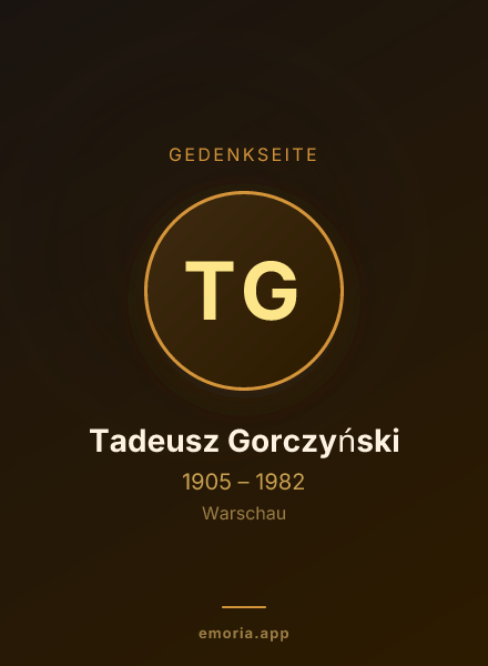 Gedenkportrait von Tadeusz Gorczyński