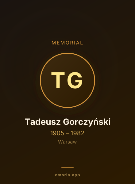 Memorial portrait of Tadeusz Gorczyński