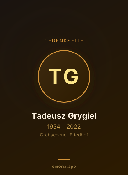 Gedenkportrait von Tadeusz Grygiel
