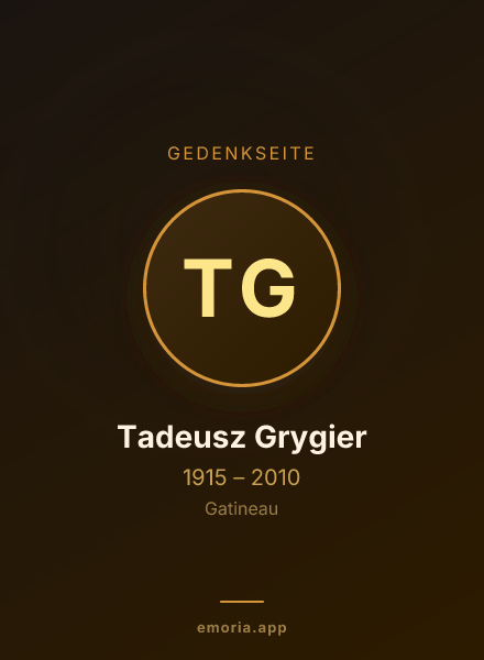 Gedenkportrait von Tadeusz Grygier
