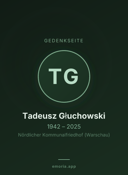 Gedenkportrait von Tadeusz Głuchowski