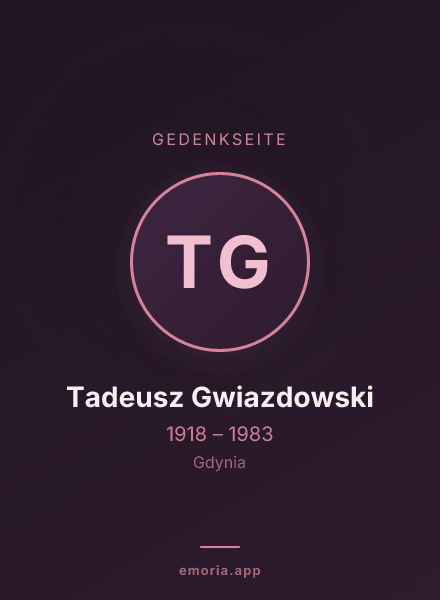 Gedenkportrait von Tadeusz Gwiazdowski