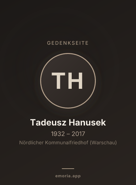 Gedenkportrait von Tadeusz Hanusek