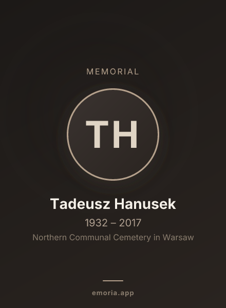 Memorial portrait of Tadeusz Hanusek