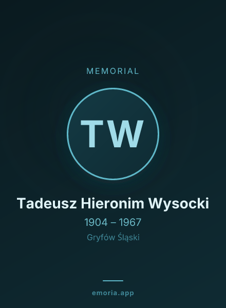 Memorial portrait of Tadeusz Hieronim Wysocki