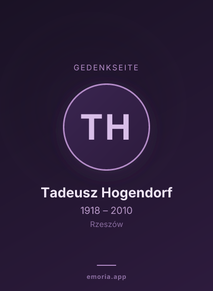 Gedenkportrait von Tadeusz Hogendorf