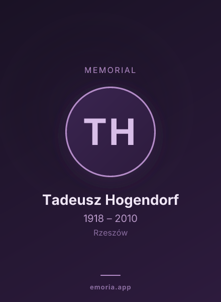 Memorial portrait of Tadeusz Hogendorf
