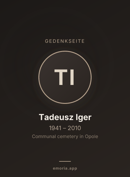 Gedenkportrait von Tadeusz Iger