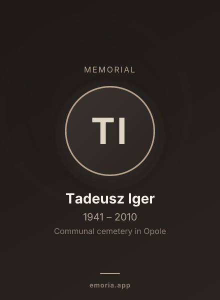 Memorial portrait of Tadeusz Iger