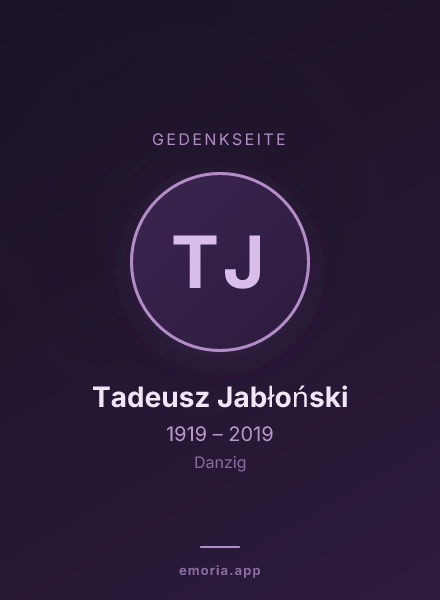 Gedenkportrait von Tadeusz Jabłoński