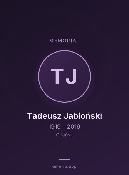 Memorial portrait of Tadeusz Jabłoński