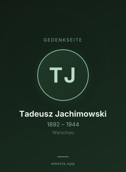 Gedenkportrait von Tadeusz Jachimowski