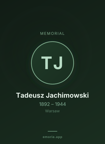 Memorial portrait of Tadeusz Jachimowski