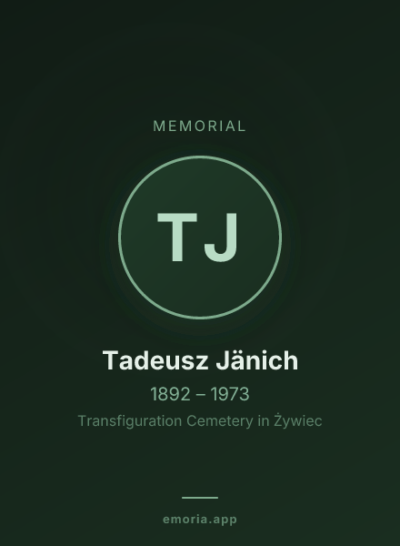 Memorial portrait of Tadeusz Jänich