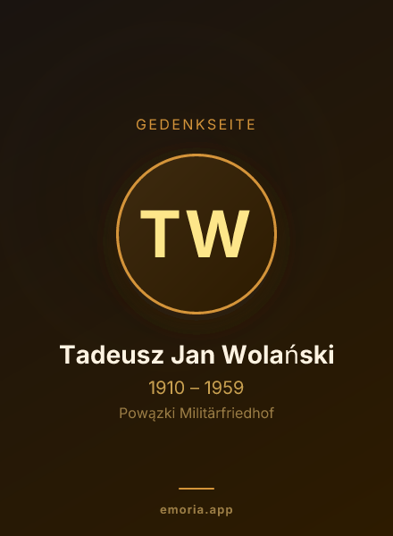 Gedenkportrait von Tadeusz Jan Wolański