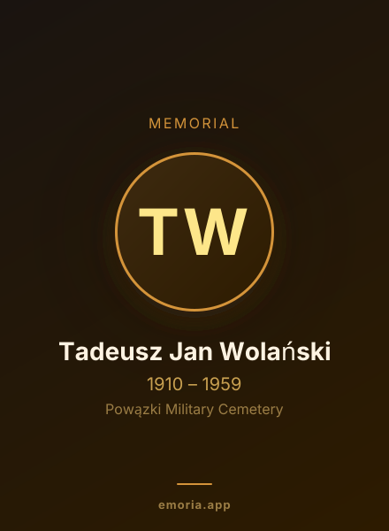 Memorial portrait of Tadeusz Jan Wolański