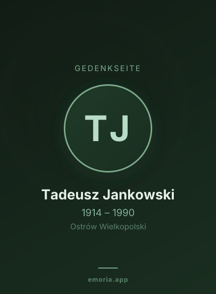 Gedenkportrait von Tadeusz Jankowski