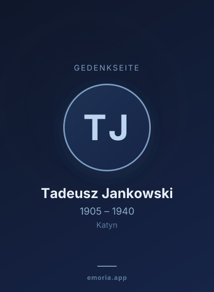 Gedenkportrait von Tadeusz Jankowski