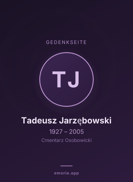 Gedenkportrait von Tadeusz Jarzębowski