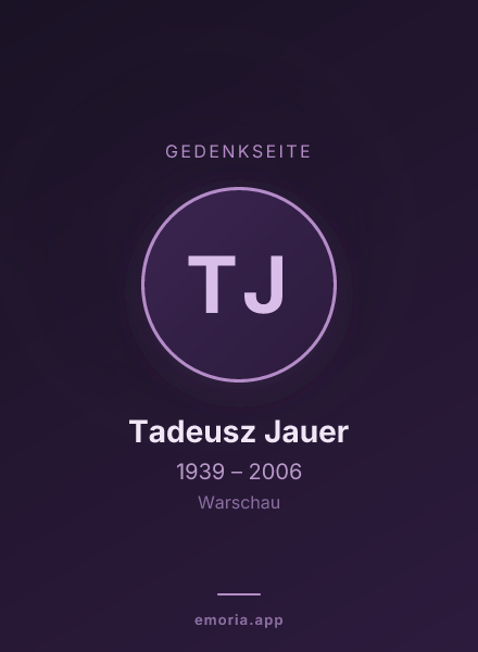 Gedenkportrait von Tadeusz Jauer