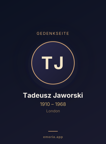 Gedenkportrait von Tadeusz Jaworski