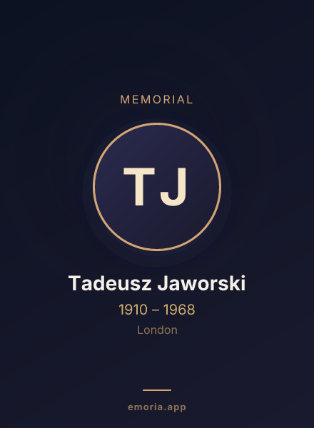 Memorial portrait of Tadeusz Jaworski