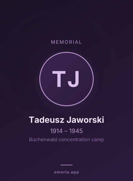 Memorial portrait of Tadeusz Jaworski