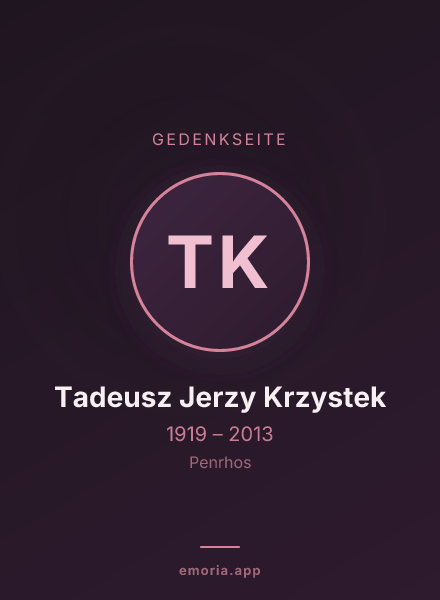 Gedenkportrait von Tadeusz Jerzy Krzystek