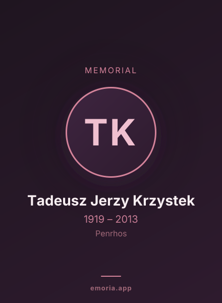 Memorial portrait of Tadeusz Jerzy Krzystek