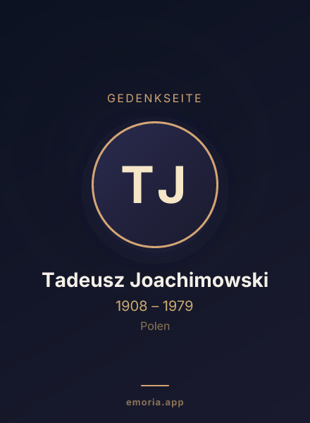 Gedenkportrait von Tadeusz Joachimowski